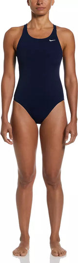 Nike Women's Hydrastrong Solid Fastback One Piece Swimsuit Midnight Navy NESSA001Z