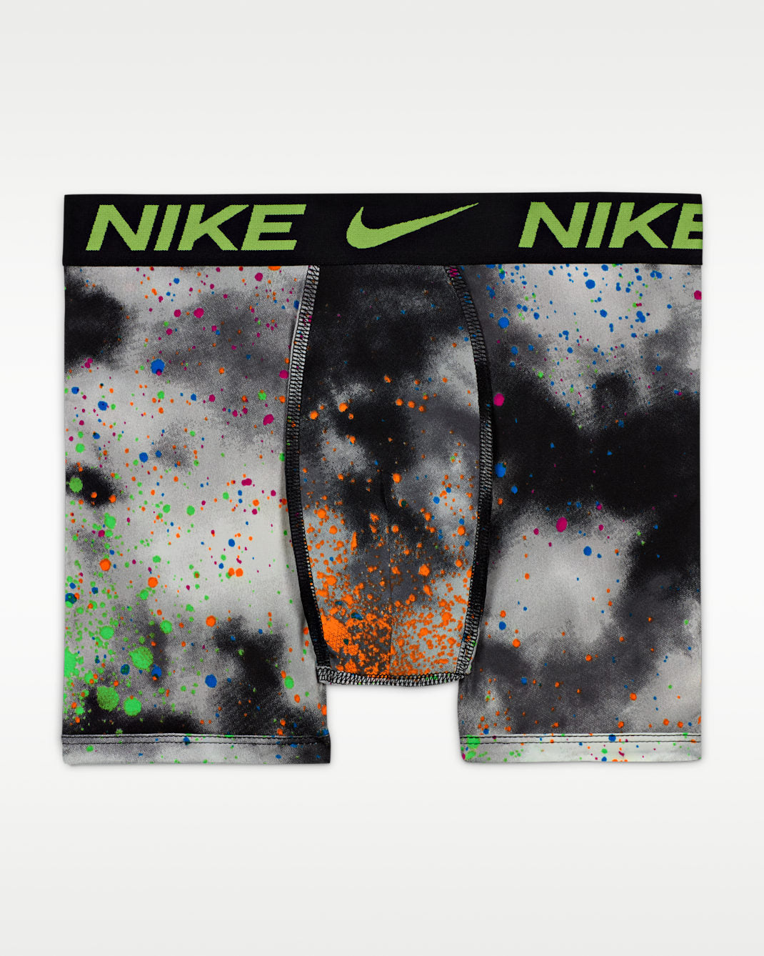 Nike Micro Print Boxer Briefs 3-Pack Big Kids Underwear Black / Green Spark 9N0845-E7O
