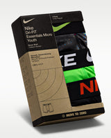 Nike Micro Print Boxer Briefs 3-Pack Big Kids Underwear Black / Green Spark 9N0845-E7O