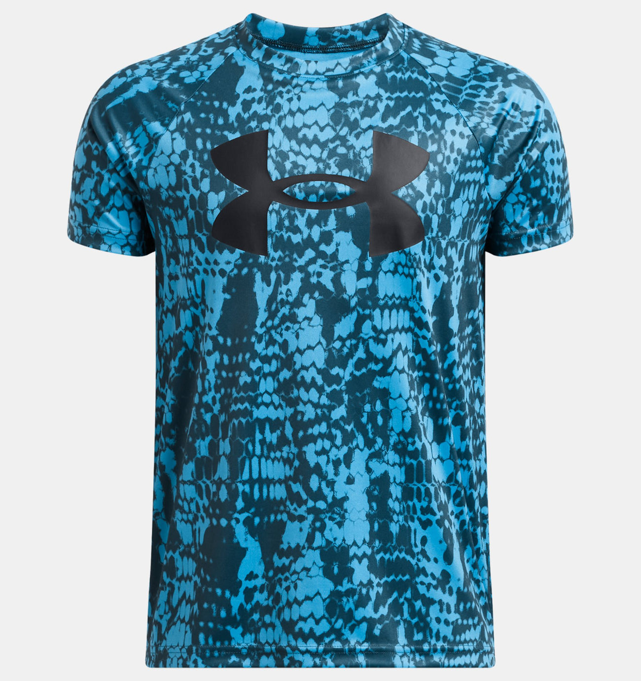 Under Armour Boys' UA Tech™ Big Logo Printed Short Sleeve Ether Blue/Black 1363278