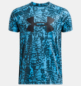 Under Armour Boys' UA Tech™ Big Logo Printed Short Sleeve Ether Blue/Black 1363278