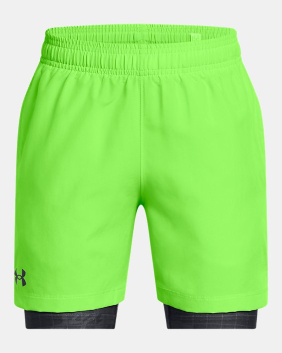 Under Armour Boys' Woven 2-in-1 Shorts Cyber Green/Black 1383342