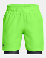 Under Armour Boys' Woven 2-in-1 Shorts Cyber Green/Black 1383342
