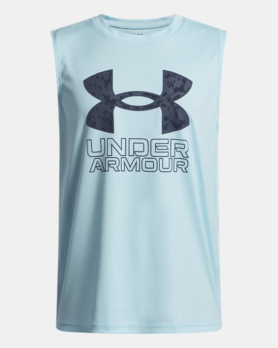 Under Armour UA Tech Hybrid Print Boys Tank Stream / Downpour Gray - 494 6007590