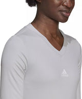 adidas Women's Team Base Long Sleeve T Shirt Team Light Grey White S2106GHTM005
