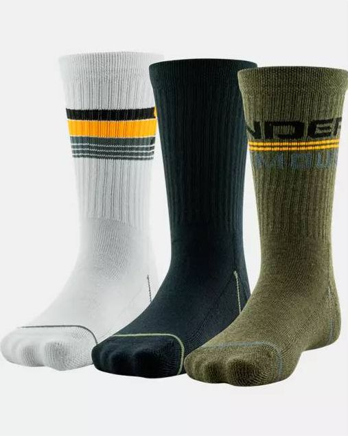 Under Armour Boys’ Phenom Crew Socks Marine OD Green A102