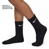 Nike Little Kids Performance Basic Crew Socks Black UN0019