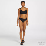Calia Wide Banded High Leg Mid Rise Swim Bottoms Pure Black WSA23419