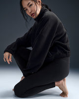 Nike One Women's Therma-FIT Oversized 1/2-Zip Fleece Top Black FV7951