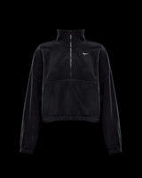 Nike One Women's Therma-FIT Oversized 1/2-Zip Fleece Top Black FV7951