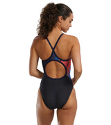 TYR Women's Valiance Diamondfit Swimsuit Navy Red P04035H