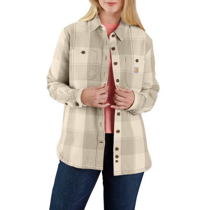 Carhartt Women’s Plus Loose Fit Twill Shirt Jacket Oat Milk 106450