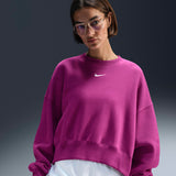 Nike Sportswear Phoenix Fleece Oversized Crewneck Sweatshirt Beyond Hot Fuchsia - DQ5733HO24