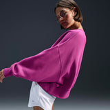 Nike Sportswear Phoenix Fleece Oversized Crewneck Sweatshirt Beyond Hot Fuchsia - DQ5733HO24