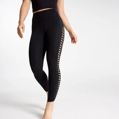 Calia Inspire Crochet 7/8 Leggings Pure Black WAX15202