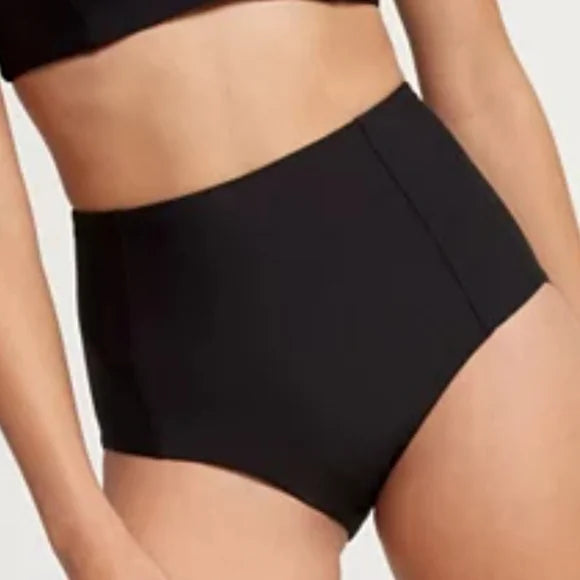 Calia High-Waisted Sleek Sculpt Swim Bottoms Pure Black WSA14201