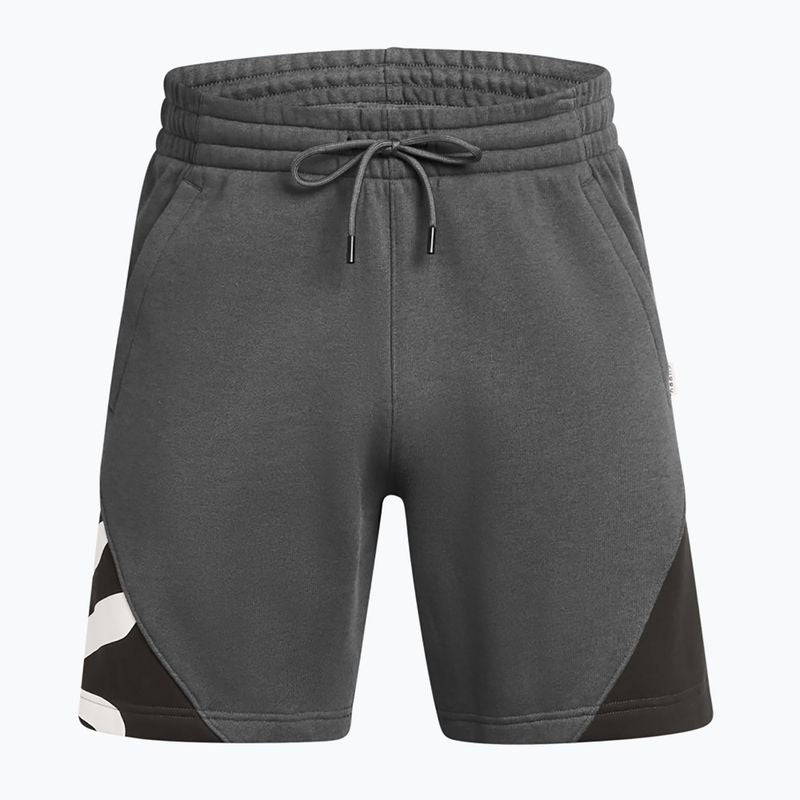 Under Armour Curry Splash Fleece Shorts castlerock full heather/black/white clay 1387112-025
