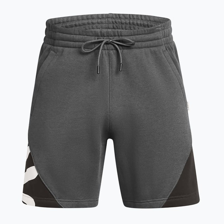 Under Armour Curry Splash Fleece Shorts castlerock full heather/black/white clay 1387112-025