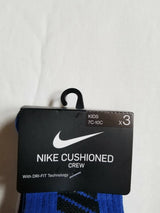 Nike Cushioned Crew Kids Everyday Socks 3 Pack Game Royal BN0679