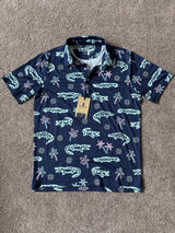 Chubbies The Neon Glade Performance Polo Shirt Navy Blue 195038199212