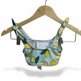 DSG Girls Fashion Swim Top Halter Straps Graphic Print Mint & Lemon Green DSG8115