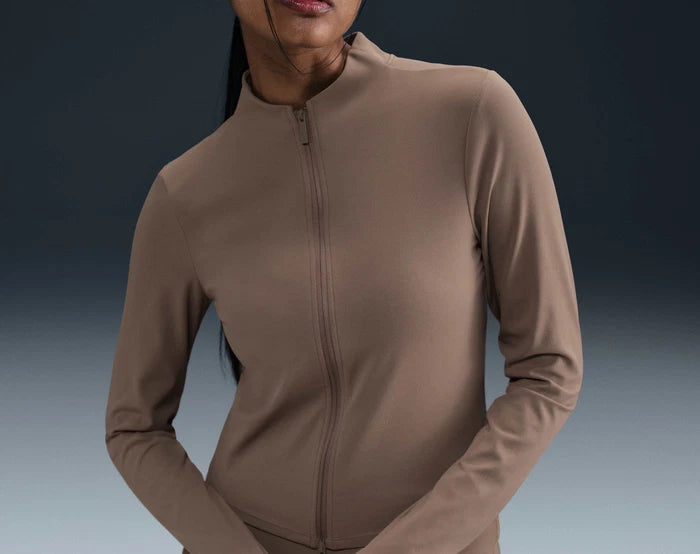 Nike Zenvy Dri-FIT Full Zip Long Sleeve Top Women Medium Brown FV7423SP25