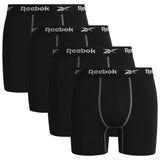 Reebok Men's 4 Pack Stretch Performance Boxer Briefs Black RVM233PB43