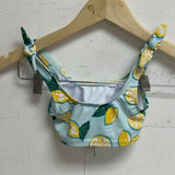 DSG Girls Fashion Swim Top Halter Straps Graphic Print Mint & Lemon Green DSG8115