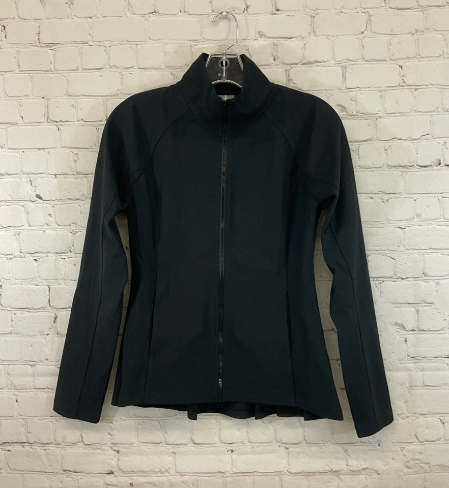 Calia Women's Stretch Wicking Full-Zip Golf Jacket Peat Black Pure Black WCG16017