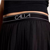 Calia Pleated Mesh High Waist Shorts Pure Black WAX14221