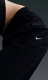 Nike Windrunner High-Waisted Woven Open-Hem Pants Women Black FV7655