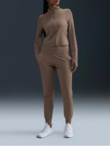 Nike Zenvy Dri-FIT Full Zip Long Sleeve Top Women Medium Brown FV7423SP25